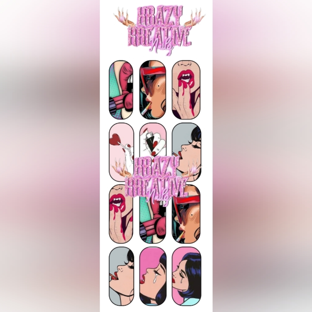 POP ART WATERSLIDE NAIL DECAL